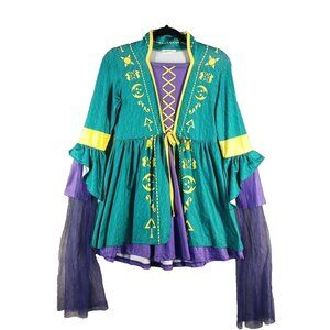 Girls Costume Dress Size LARGE(12/14) Green Purple Knit Flared Sleeve
